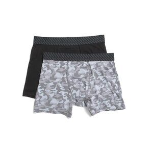 TOMMY JOHN Grey/Black 2pk Trunks